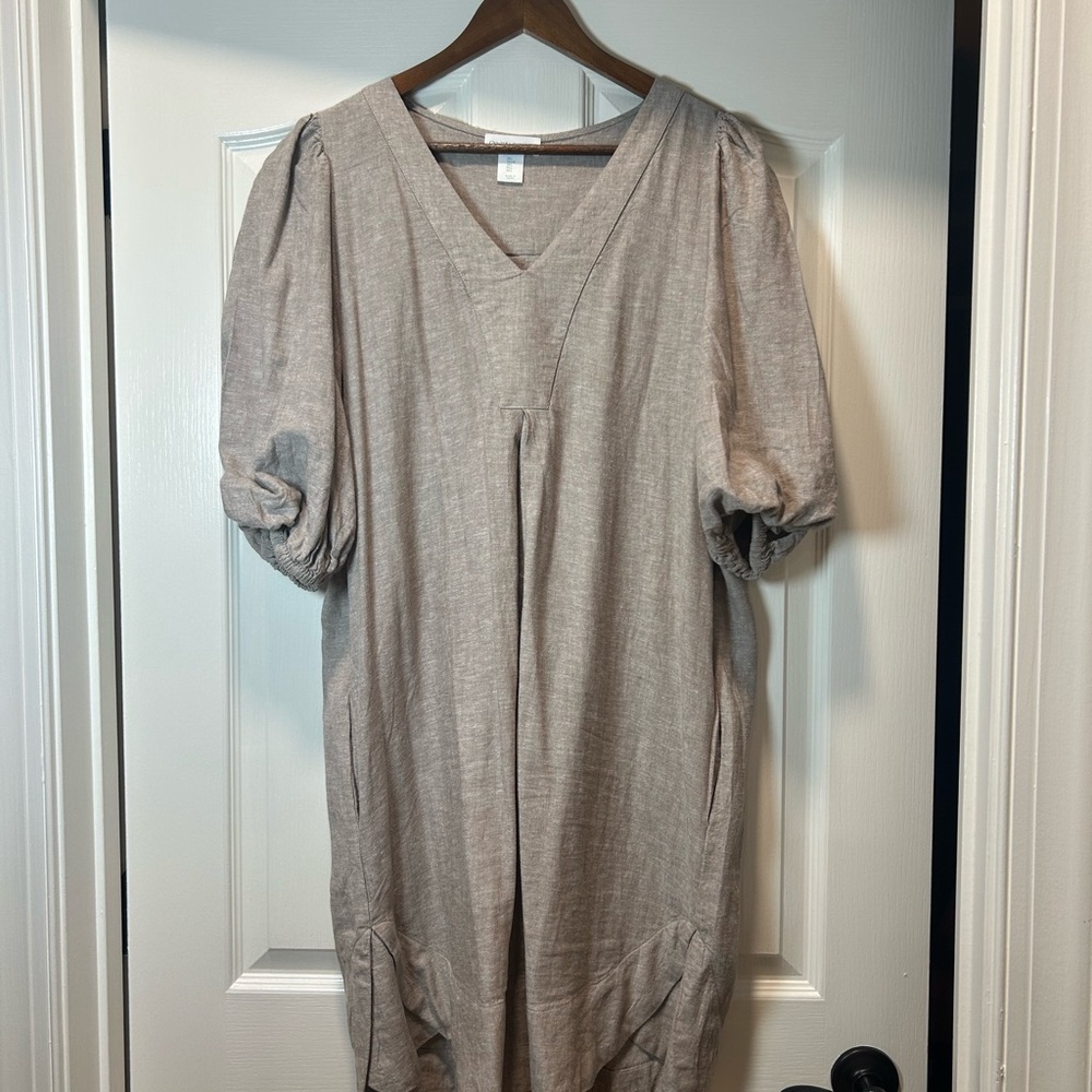 Cynthia Rowley Taupe V-Neck Dress